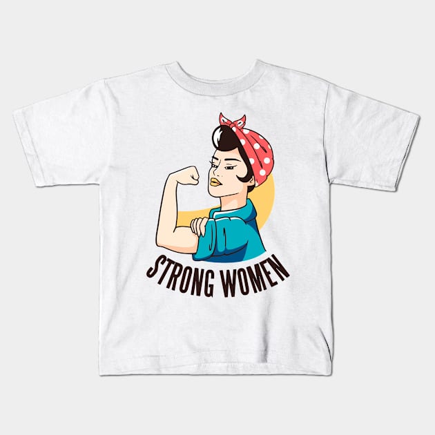 Womens Day Kids T-Shirt by timegraf